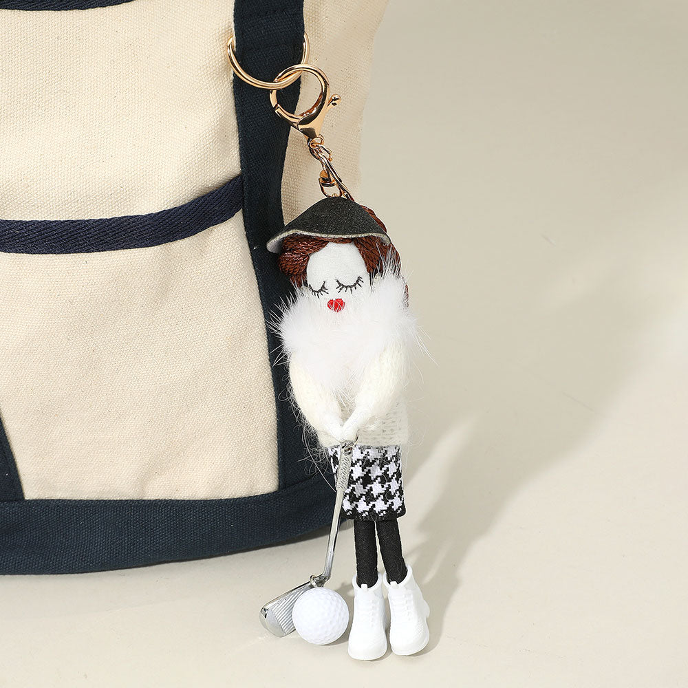 Stylish Golf Girl Doll Keychain / Bag Charm