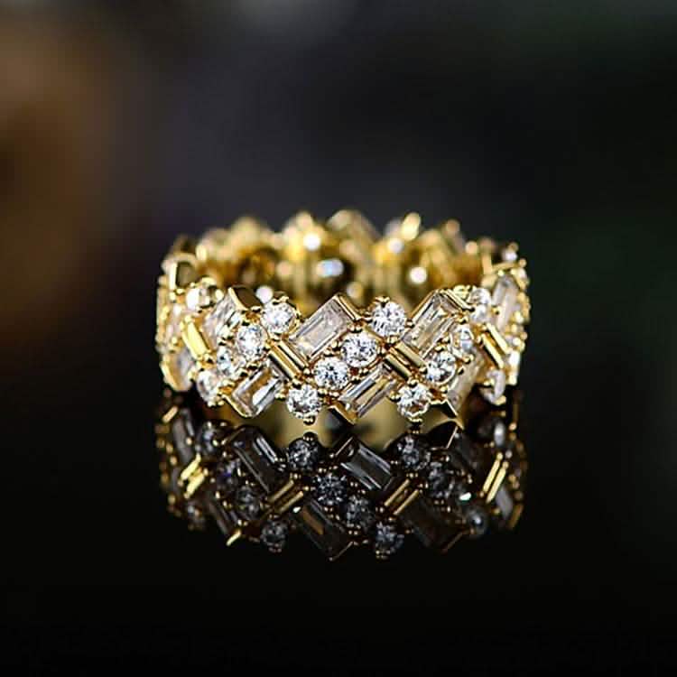 Anillo de cristal chapado en oro de Swarovski - Talla: 6
