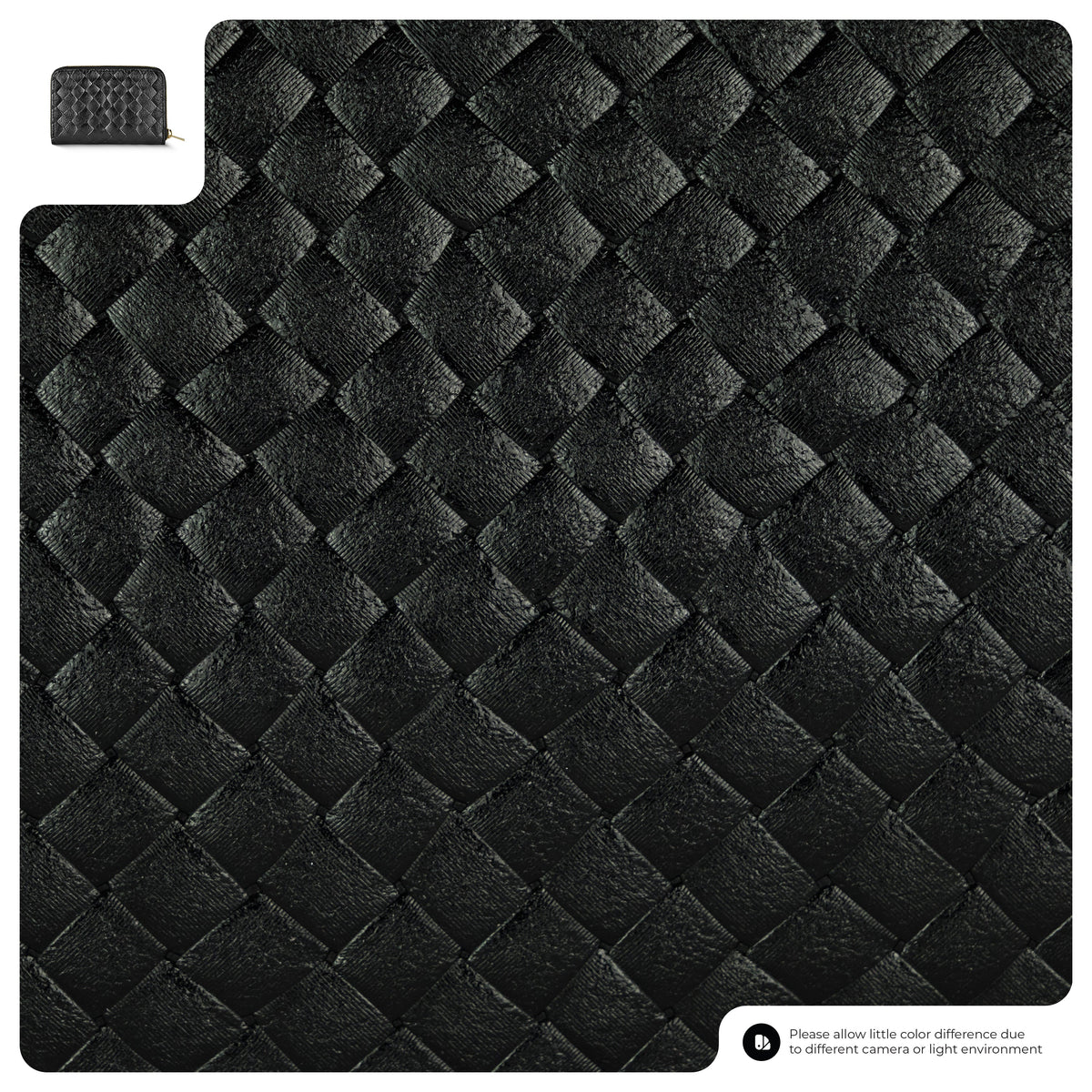 Italian Genuine Woven-Embossed Metallic Suede Wallet | Pesaro