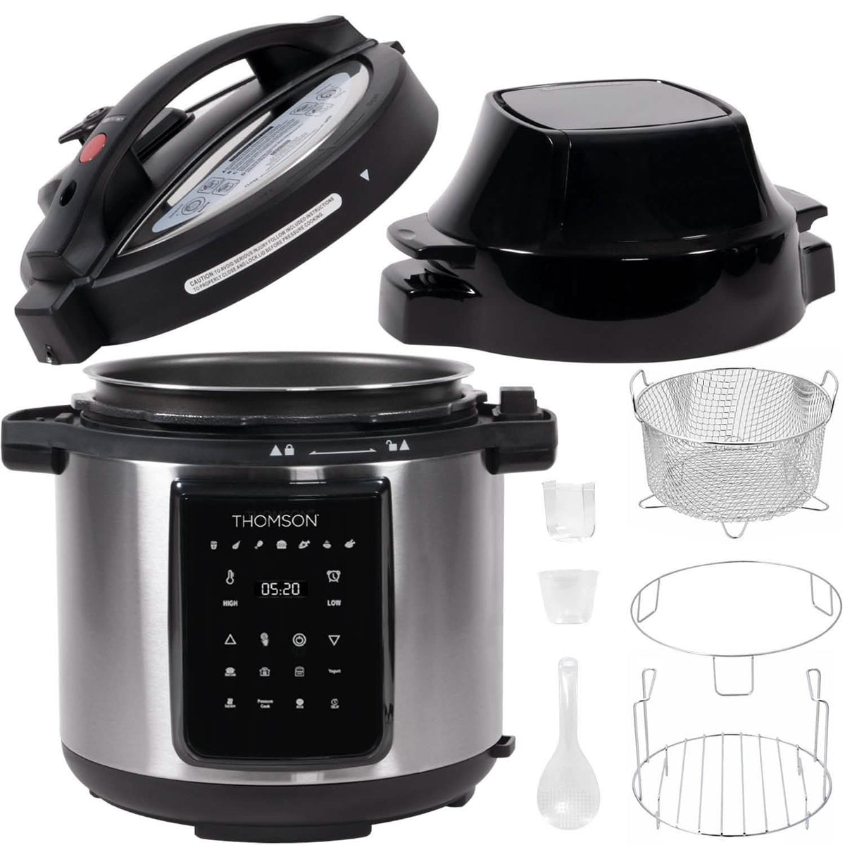 Thomson 9-in-1 Pressure, Slow Cooker, Air Fryer and More, with 6.5 QT Capacity
