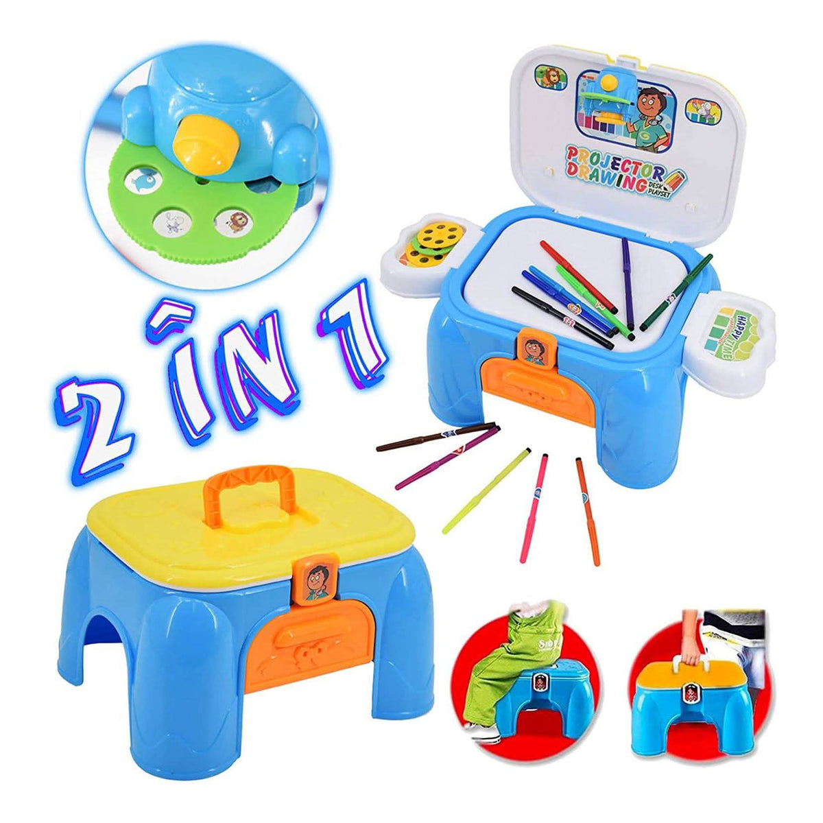 Pizarra de dibujo magnética Toy Chef Kids con proyector para niños pequeños