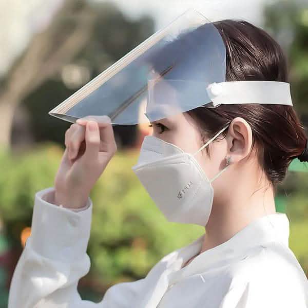 Máscara facial protectora transparente de cobertura total