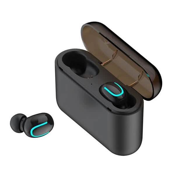 Auriculares intrauditivos deportivos TWS Bluetooth 5.0 estéreo con control táctil y estuche de carga