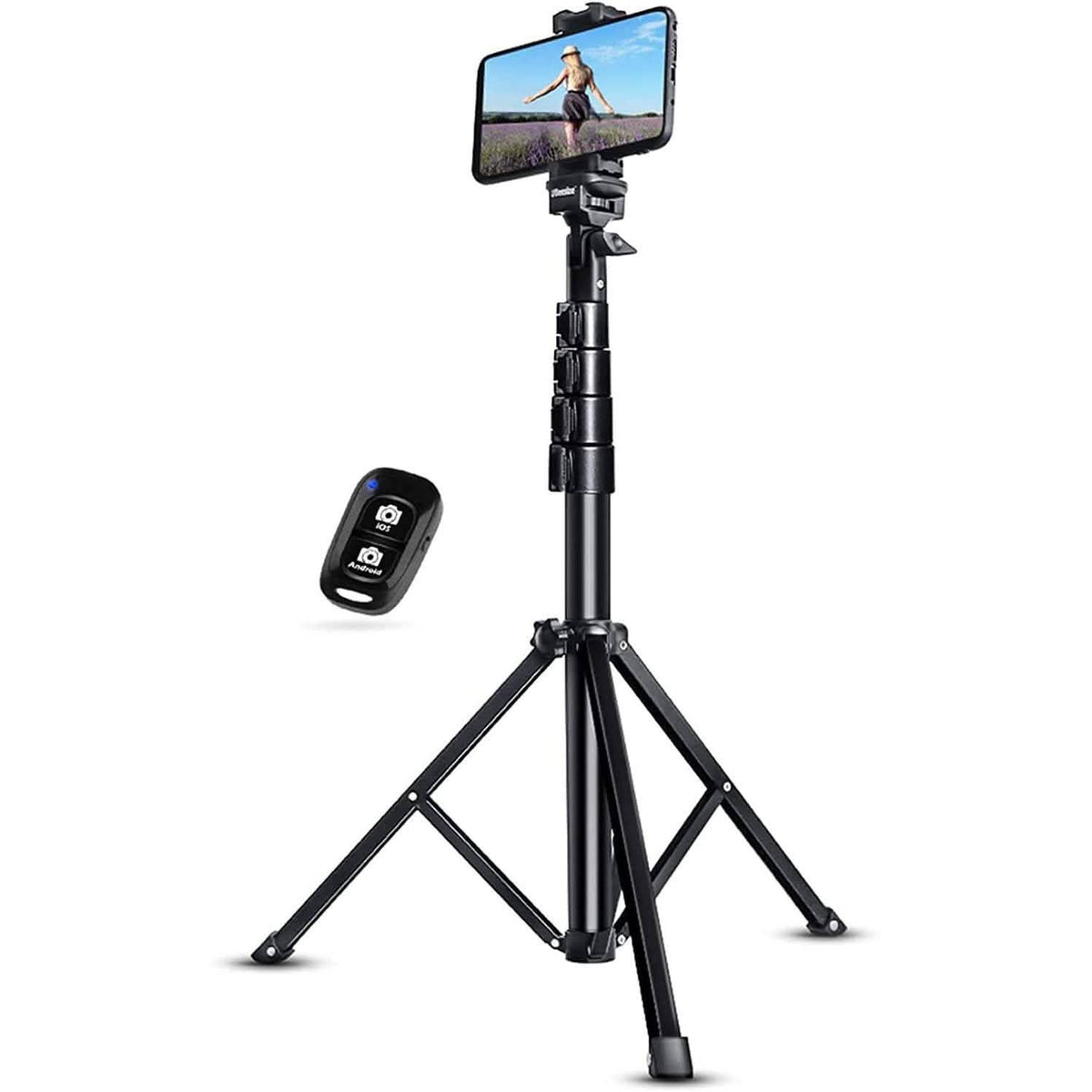 Trípode extensible UBeesize de 51" con control remoto Bluetooth