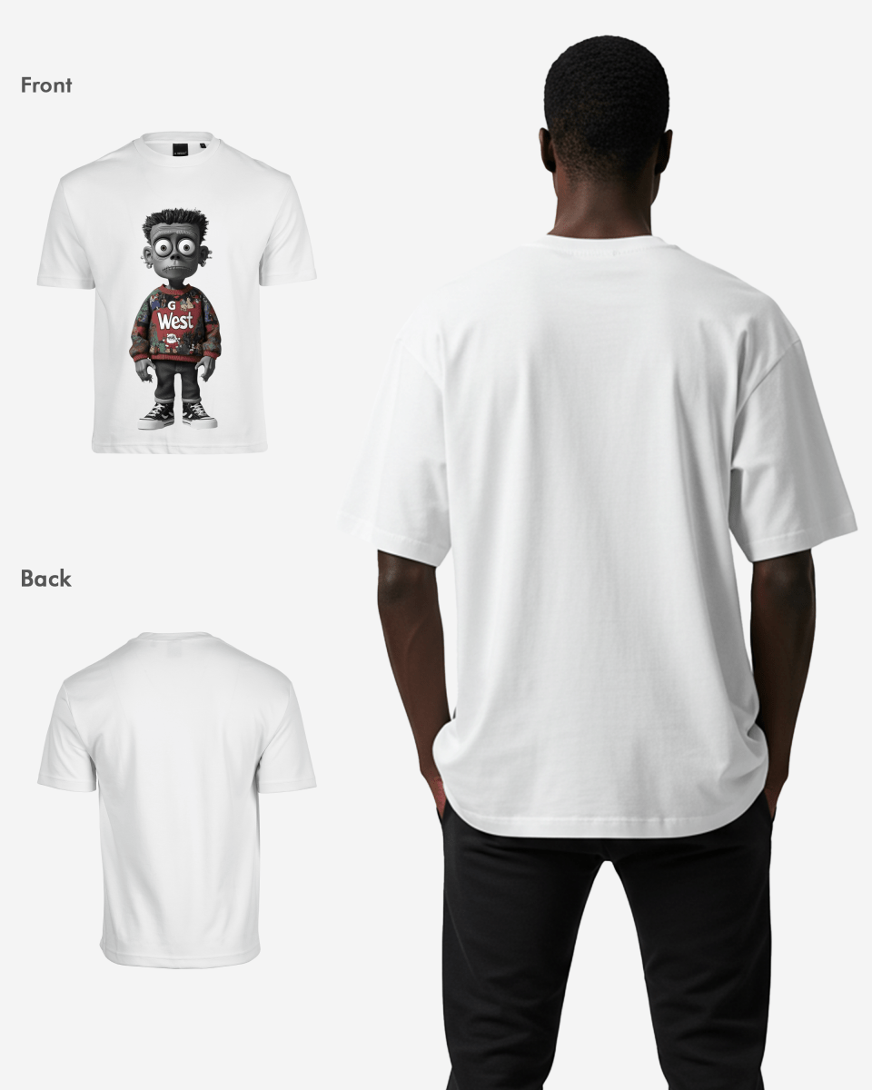 G West Ugly Xmas Zombie Oversized T Shirt Mens