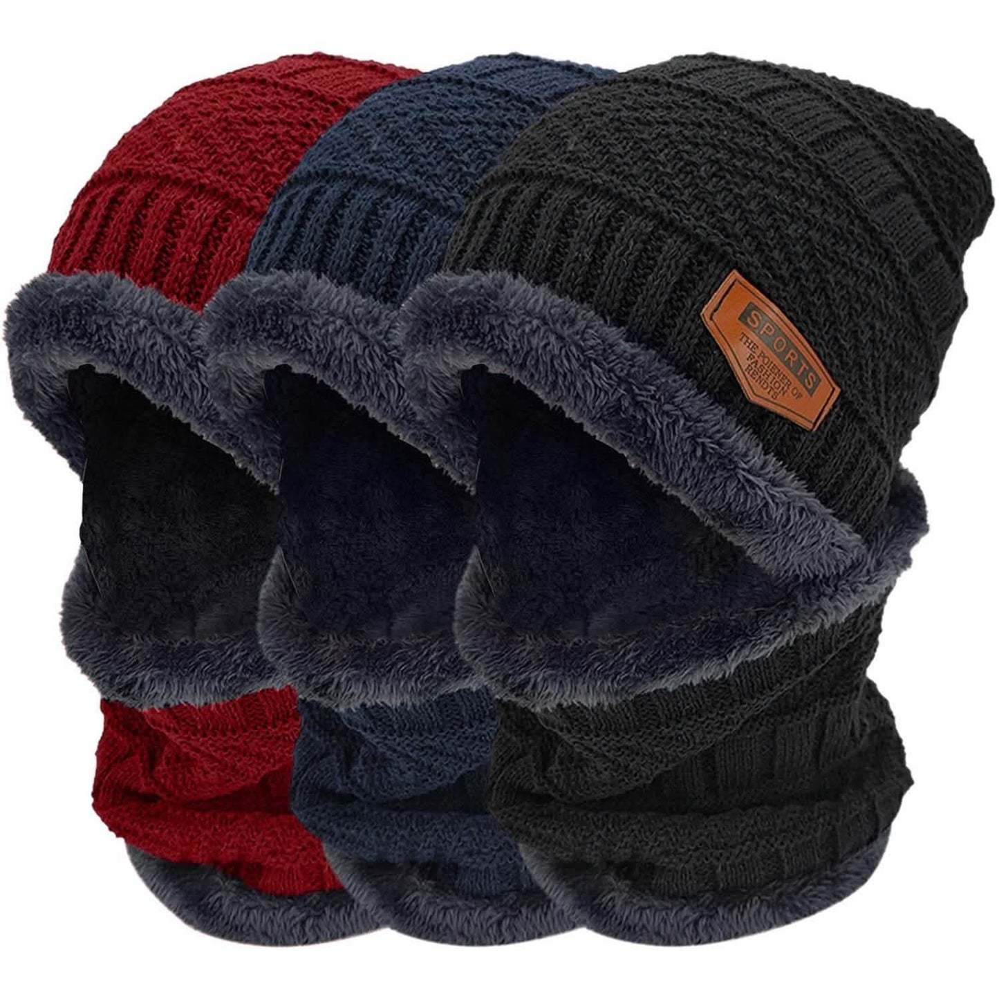 Conjunto de gorro y bufanda de invierno unisex