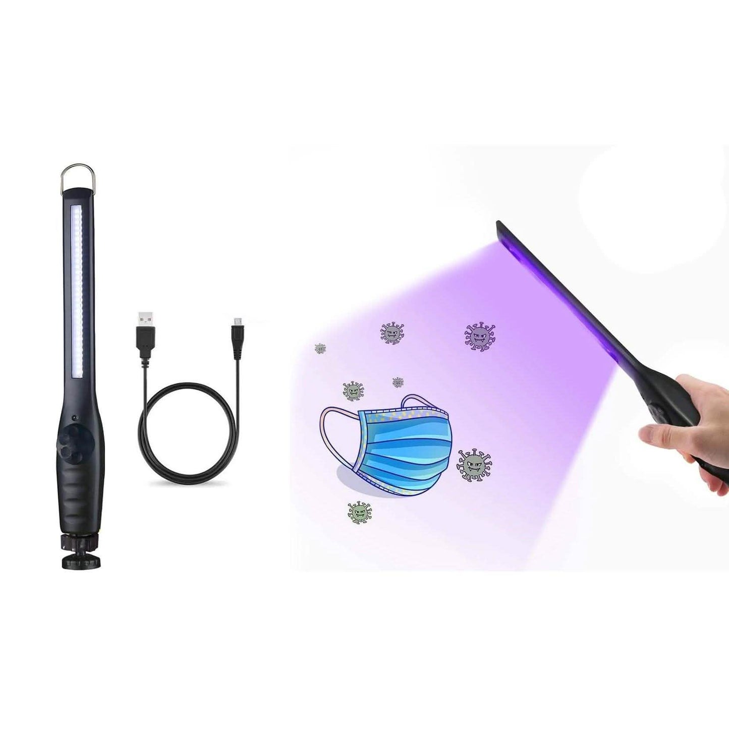 Vara de desinfección UV portátil recargable por USB