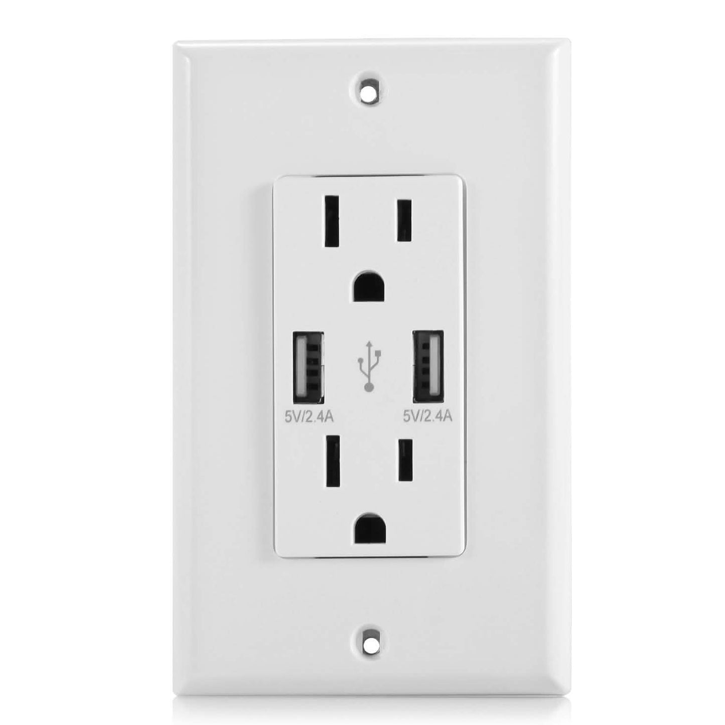 Toma de pared USB Cargador USB de pared dual de 2,4 A