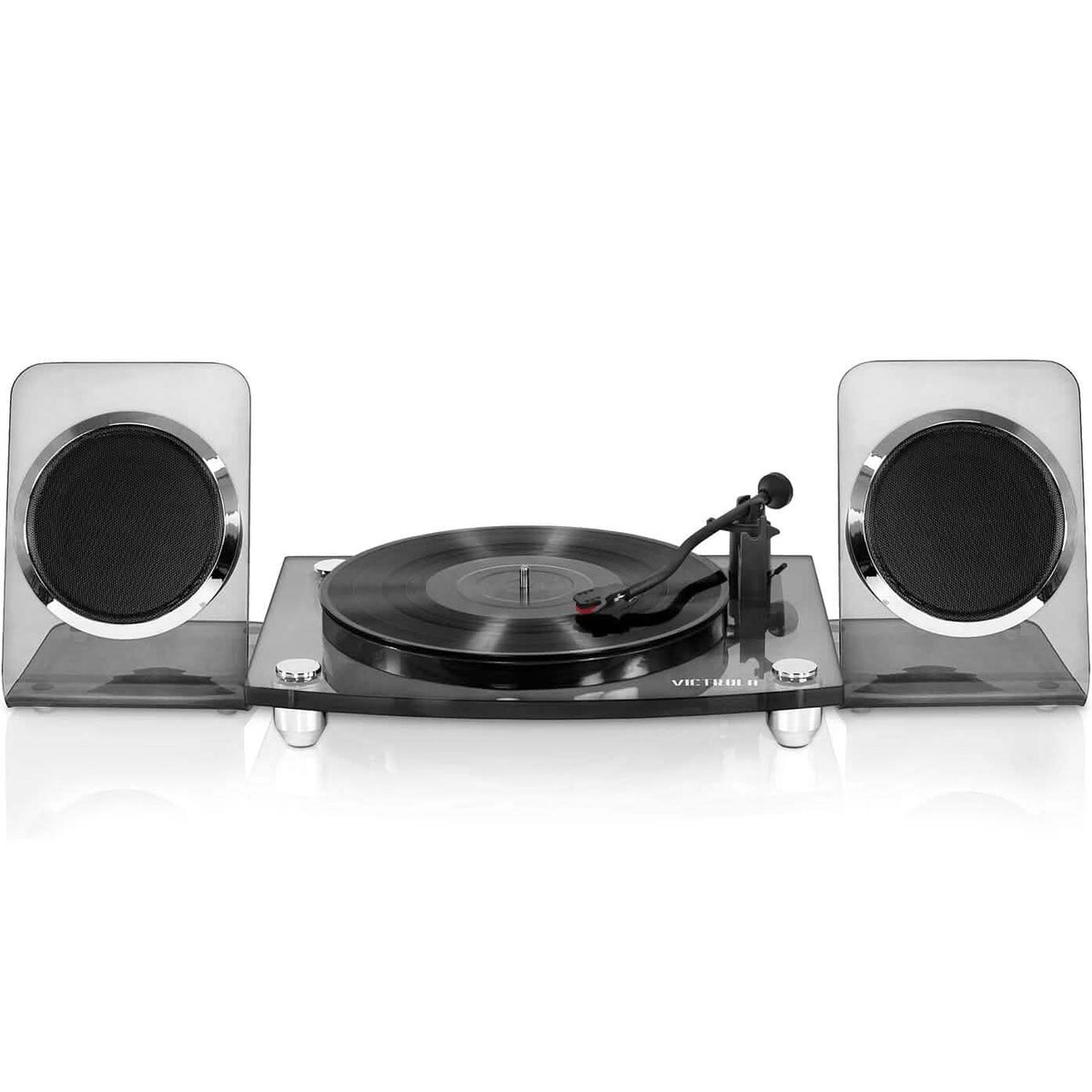 Tocadiscos Bluetooth Victrola moderno de acrílico de 2 velocidades con altavoces inalámbricos de 40 vatios (reacondicionado)