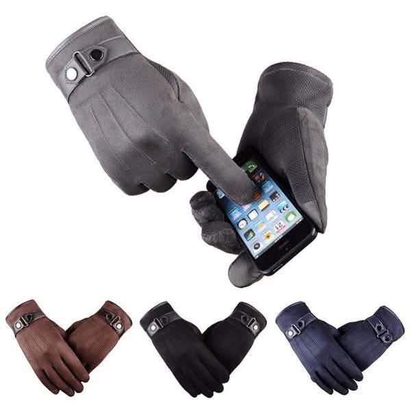 Guantes cálidos de terciopelo a prueba de frío, térmicos para pantallas táctiles de teléfono