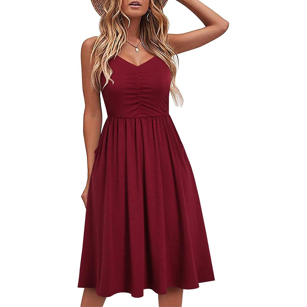 Vestido sin mangas de algodón para verano y playa para mujer
