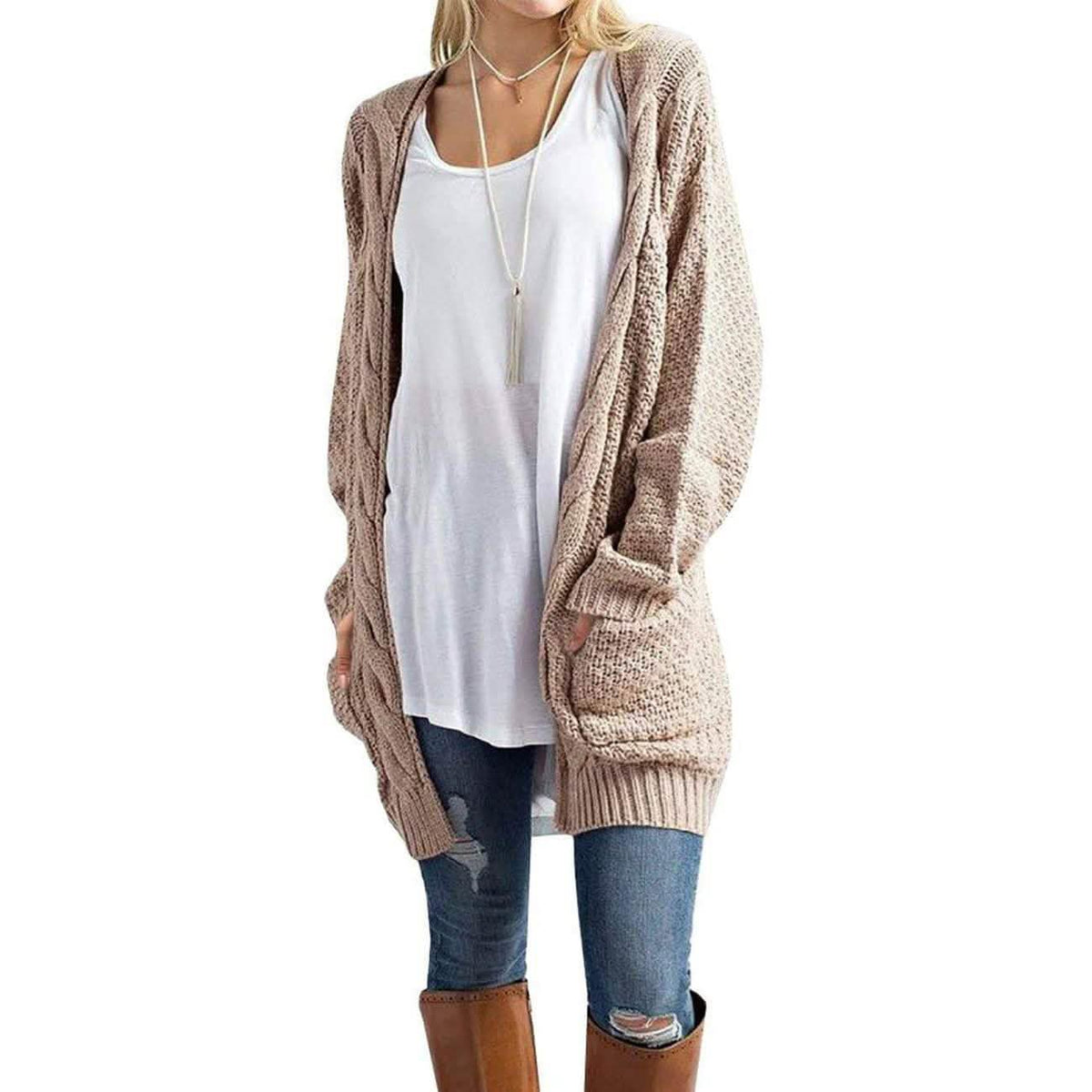 Cárdigan boho de manga larga para mujer