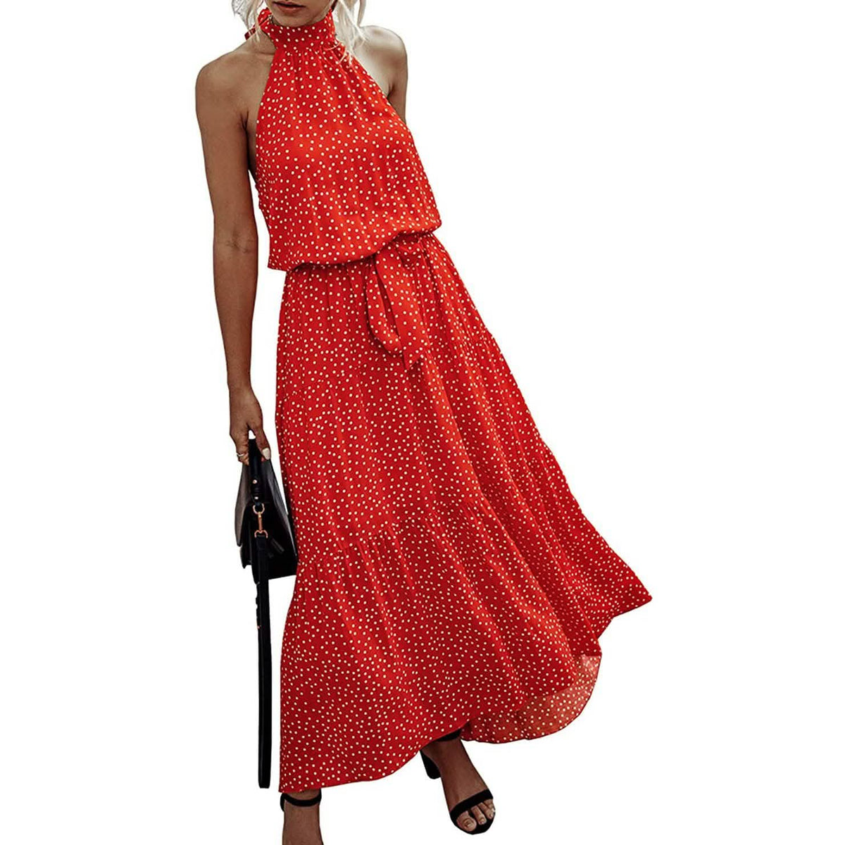 Women’s Casual Halter Neck Sleeveless Long Maxi Dress - Assorted Styles