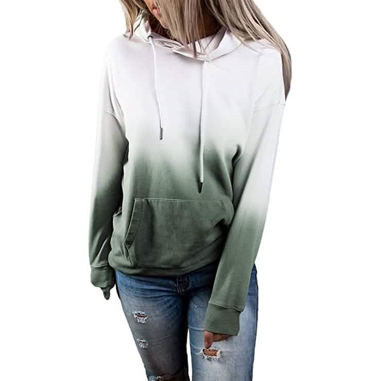 Sudadera con capucha informal holgada con cordón para mujer