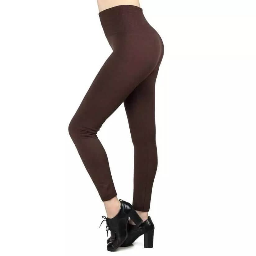 Leggings de forro polar extragruesos de 220 g para mujer, cintura alta, elásticos y cálidos (talla única)