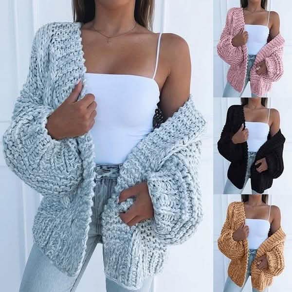 Cárdigan de punto trenzado para mujer