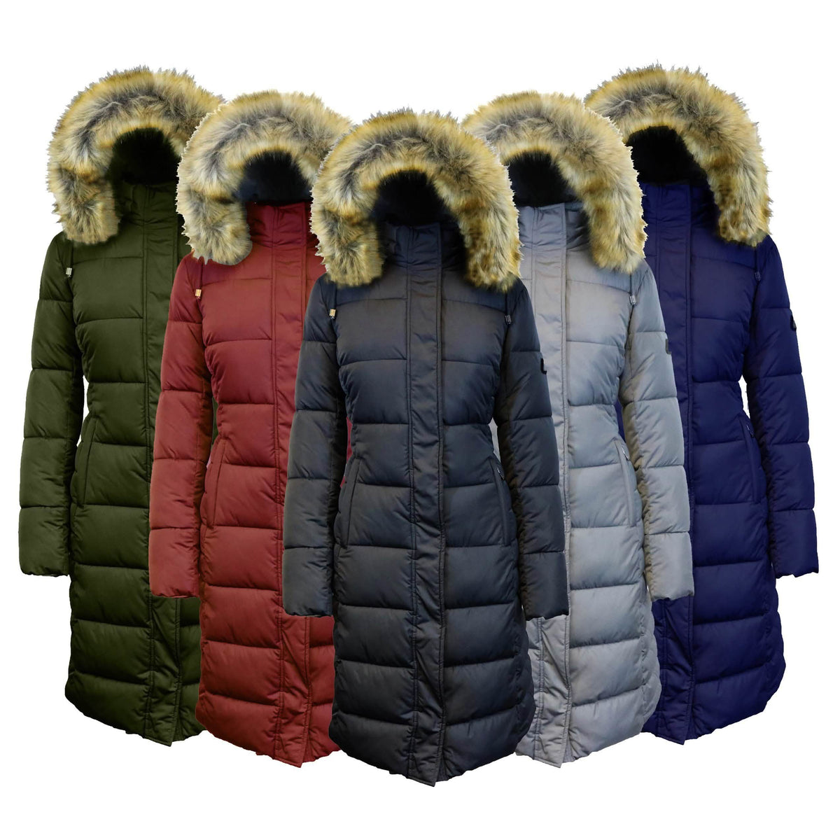 Abrigo parka largo grueso para mujer