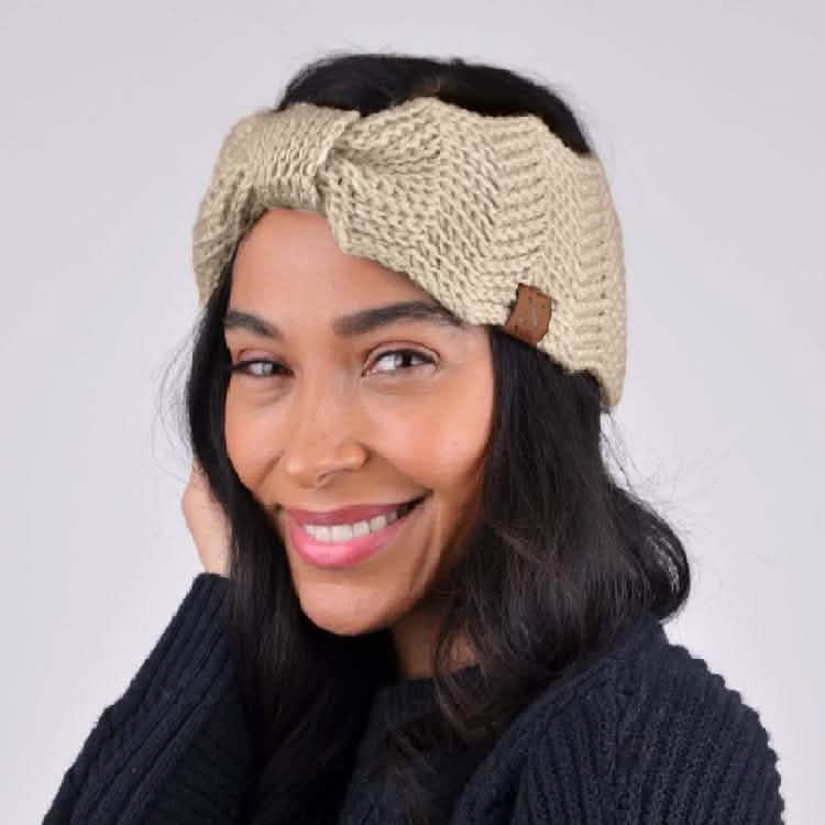 Diadema anudada de punto para invierno para mujer