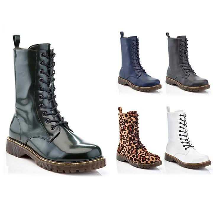 Botas de combate clásicas de media caña estilo Martens para mujer - Varios estilos