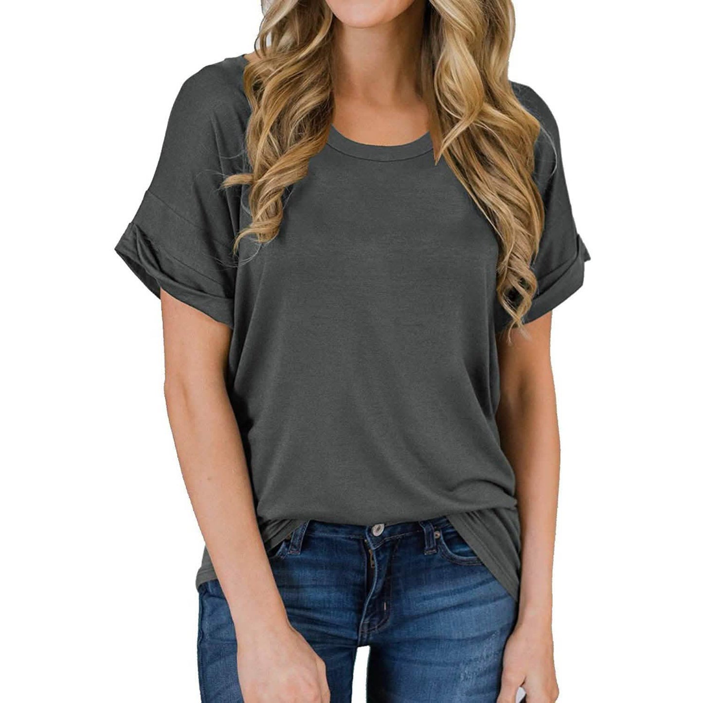 Camisetas de manga corta para mujer, de verano, holgadas, informales
