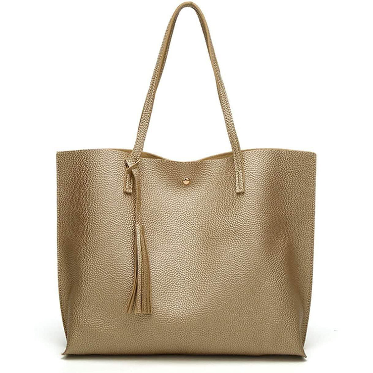 Bolso tote de hombro de piel sintética suave para mujer