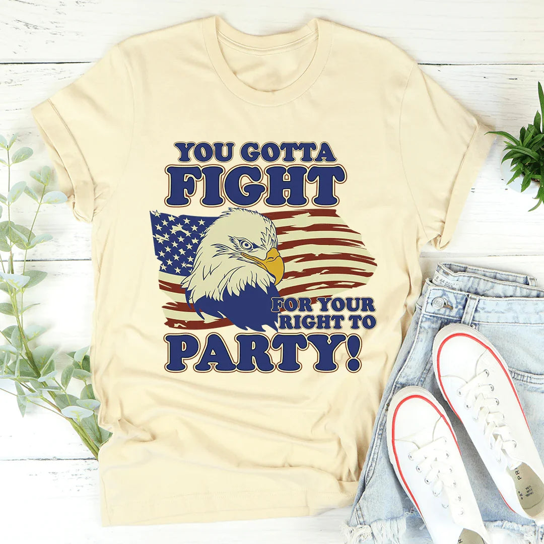Retro Party Lyric Graphic T-Shirt – "You Gotta Fight For Your Right To Party"