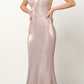 Juliet 695 Glitter Sheath Dress Floor Length Deep-V Neckline