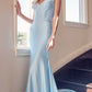 Vestido largo de sirena acentuado con pedrería Juliet 276
