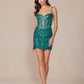 Vestido de cóctel corto ajustado tipo corsé Nox Anabel G817