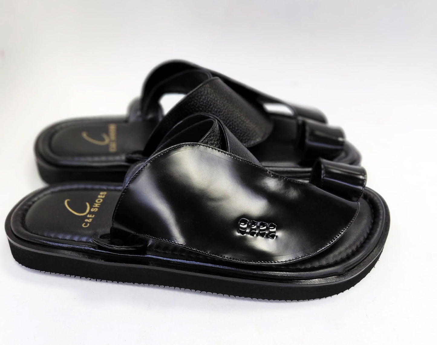 Sandalia C Collection de Piel de Becerro - Negra