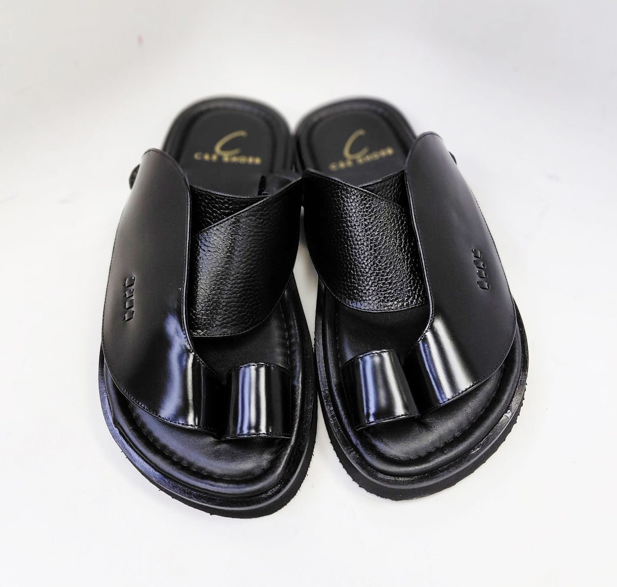 Sandalia C Collection de Piel de Becerro - Negra