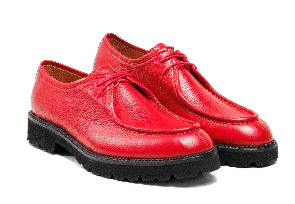Zapato con Cordones de Piel de Becerro Colección C - Rojo