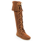 Minnetonka Front Lace Knee High Boot - Womens Boots