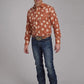 Roper 2282 Cream Floral (Orange) - Men's Western Shirt