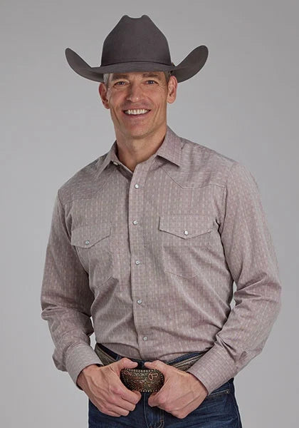 Roper 2112 Tone On Tone (Red) - Men's Western Shirt