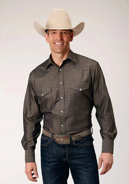 Camisa Vaquera Roper Floral Tone (Gris) - Hombre