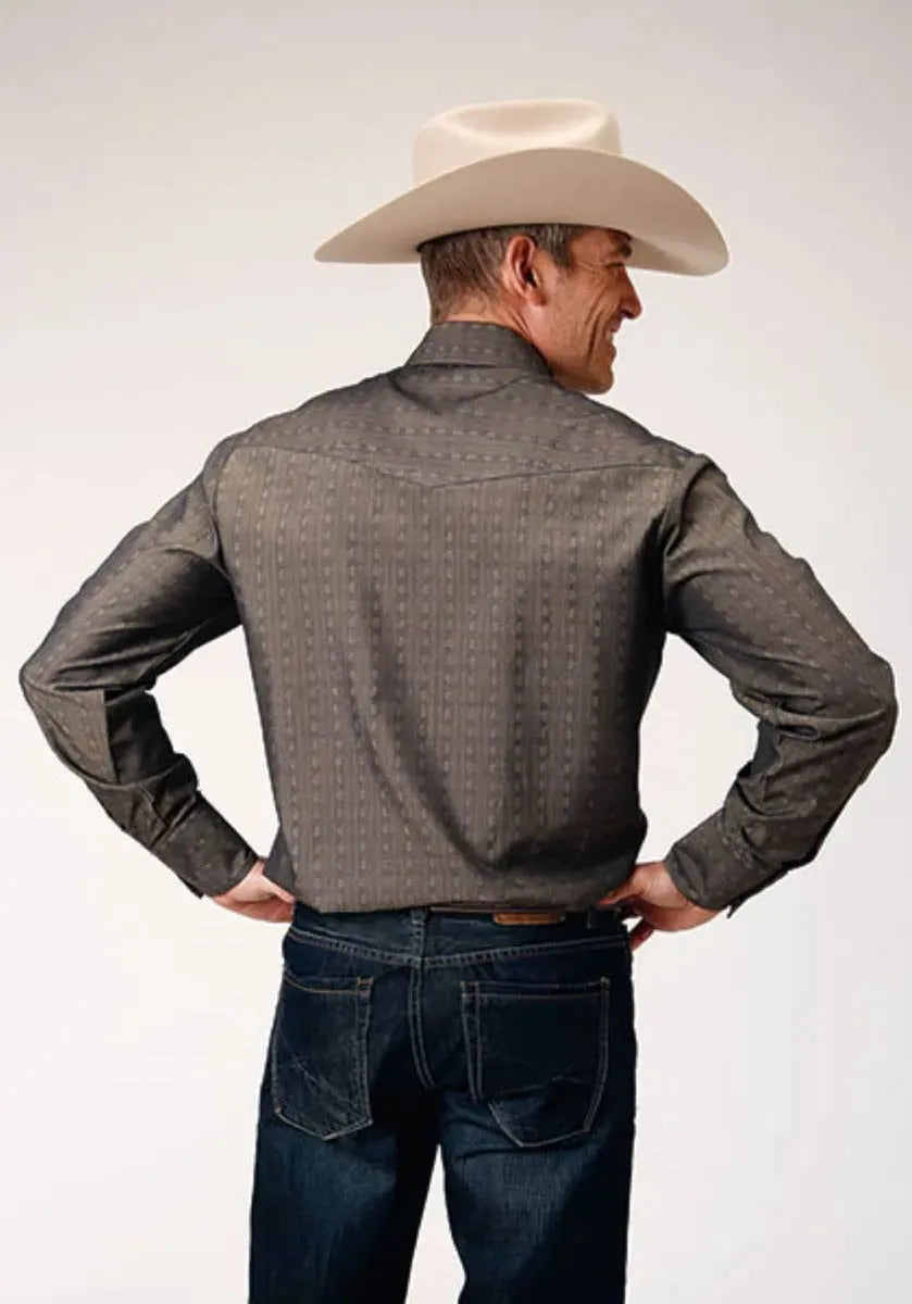 Camisa Vaquera Roper Floral Tone (Gris) - Hombre