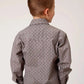 Roper Retro Print (Wine) - Boy's Western Shirt
