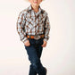 Roper Bluebird Ridge (Brown) - Boy's Western Shirt