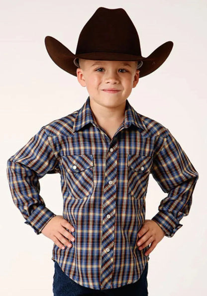 Roper Azure Skyline (Azul) - Camisa Vaquera para Niño