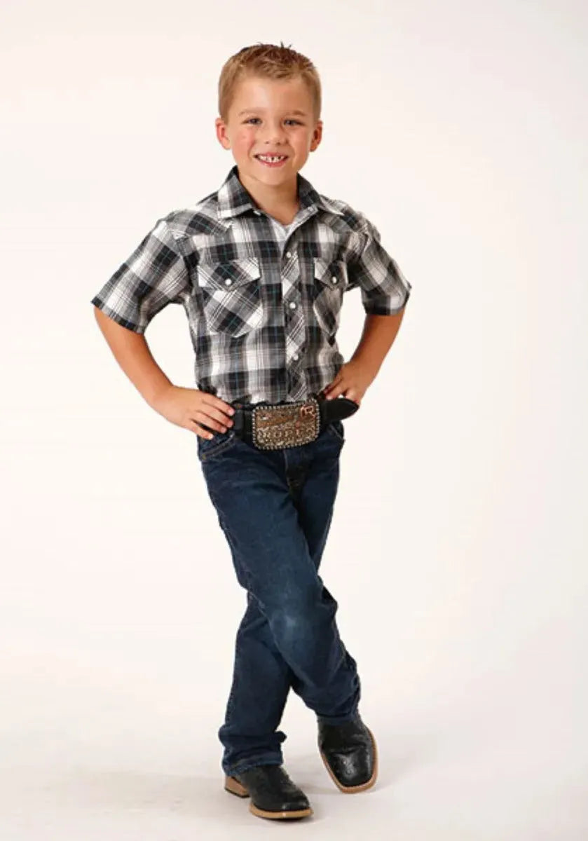 Camisa Western Roper Ghostly Gallop (Blanca) para Niño