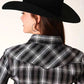 Roper 824 Horseshoe Plaid (Black) - Women's Western Shirt