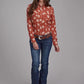 Roper 2282 Cream Floral (Orange) - Women's Western Shirt