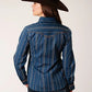 Roper 1724 Floral Wallpaper (Navy) - Women's Western Shirt