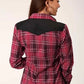 Roper 820 Fancy Yoke Plaid (Red) - Women's Western Shirt