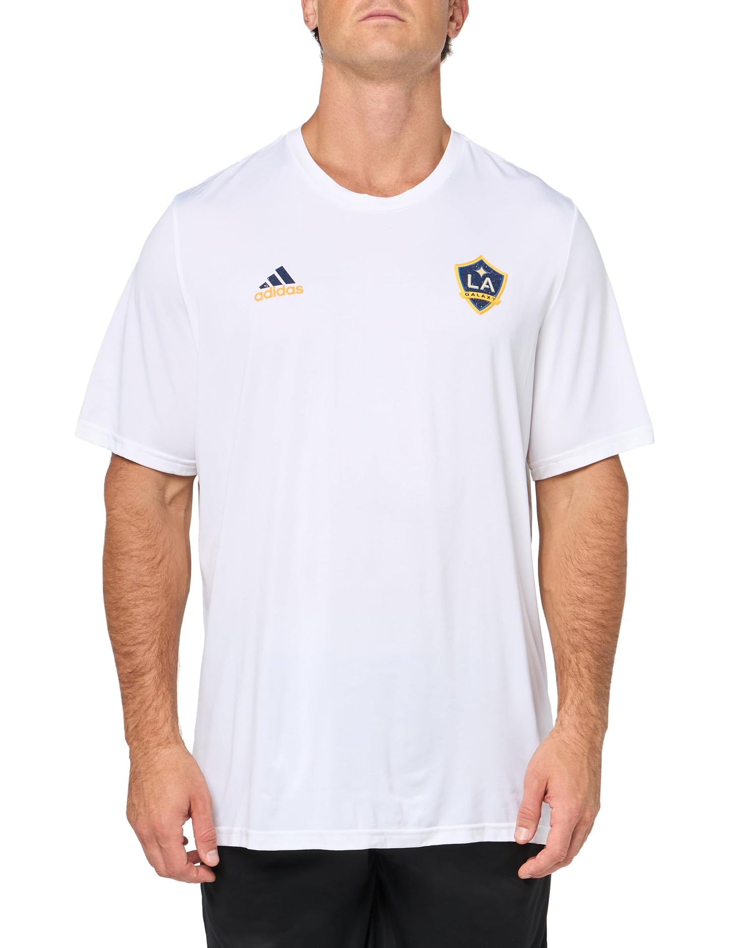 adidas Camiseta Prepartido Manga Corta Hombre Los Angeles Galaxy Local Estoico Blanco/La Galaxy Talla Small Tall