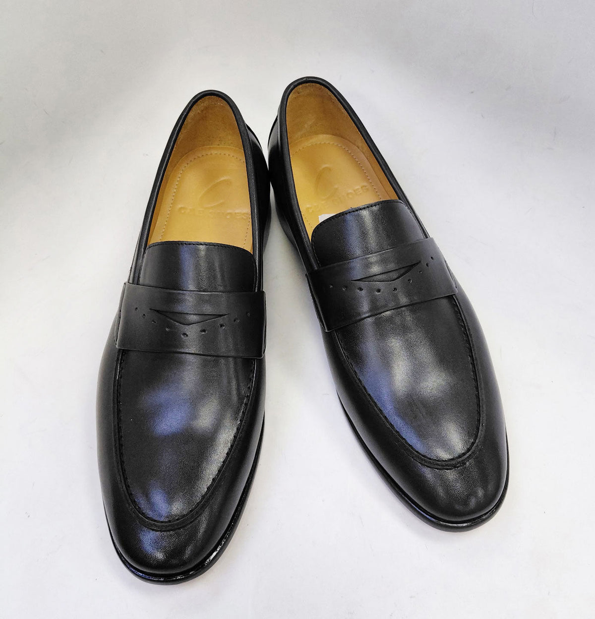 Mocasín Penny de piel de becerro de la colección C - Negro