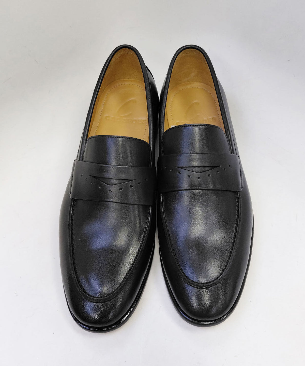 Mocasín Penny de piel de becerro de la colección C - Negro