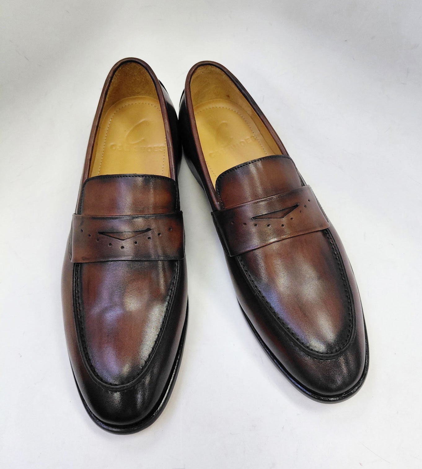Mocasín Penny de piel de becerro de la colección C - Marrón
