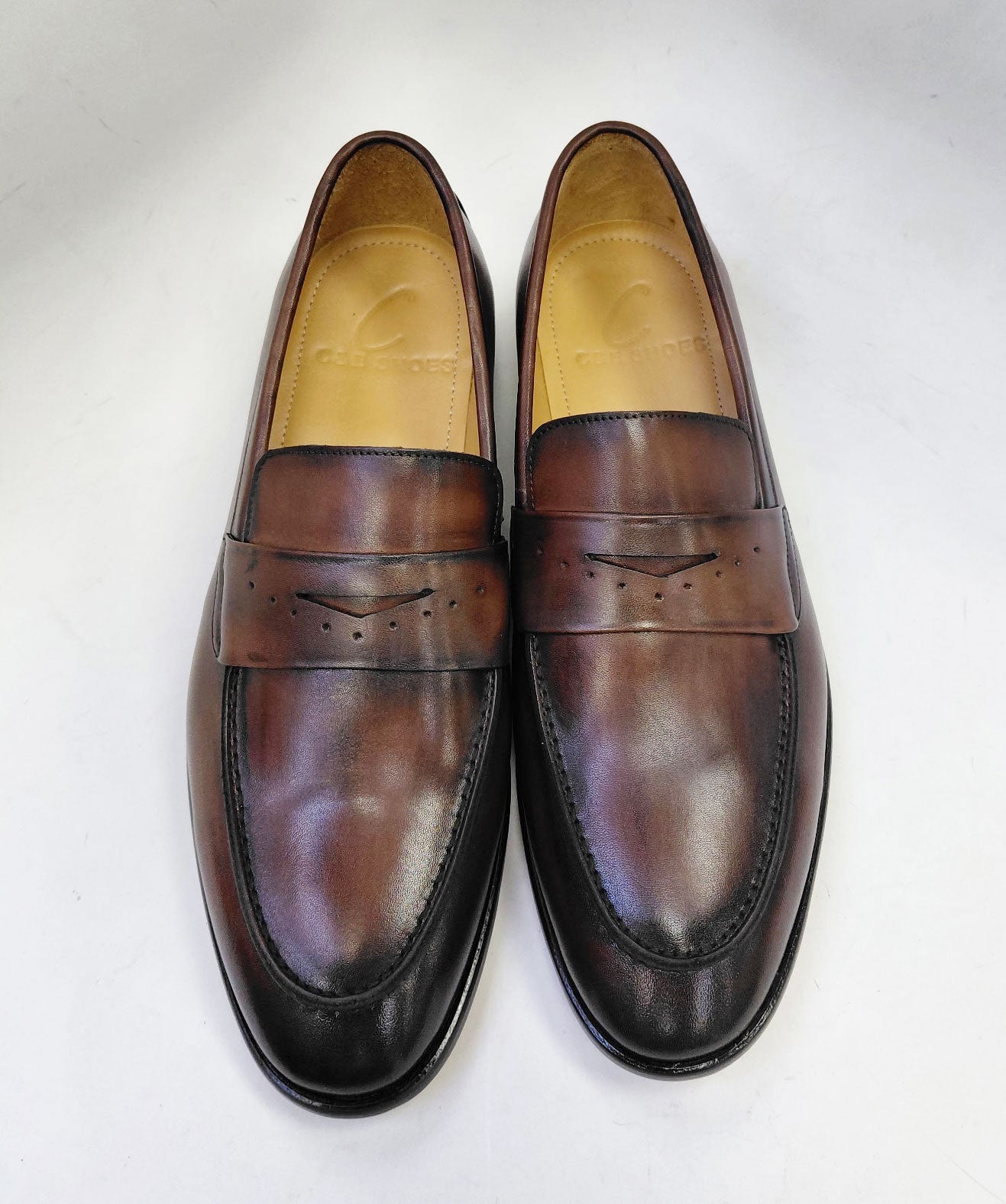 Mocasín Penny de piel de becerro de la colección C - Marrón